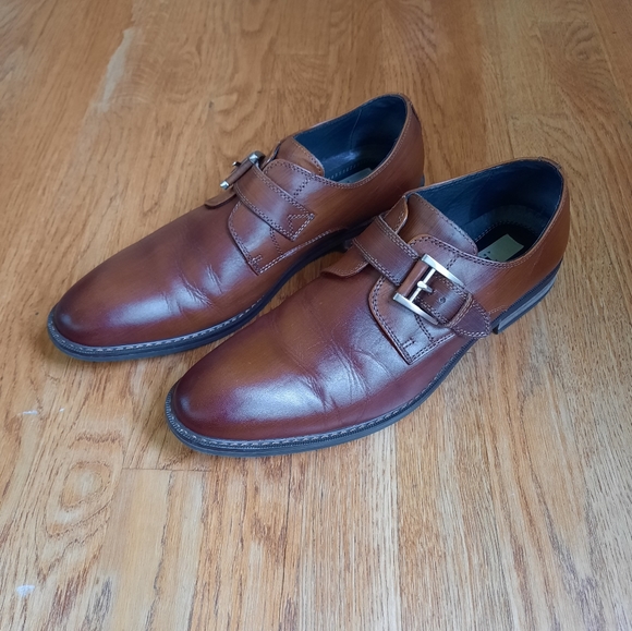 JOSEPH ABBOUD Will II Brushed Finish Monk Strap Men's Shoes Brown/Tan Sz. 10.5 - Picture 3 of 11